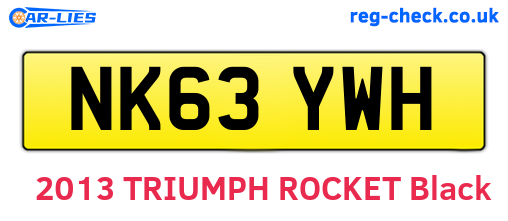 NK63YWH are the vehicle registration plates.