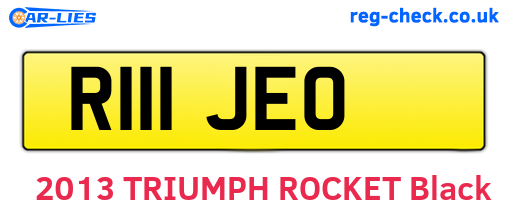 R111JEO are the vehicle registration plates.