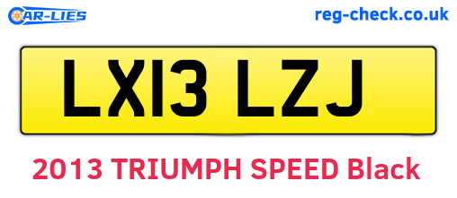 LX13LZJ are the vehicle registration plates.