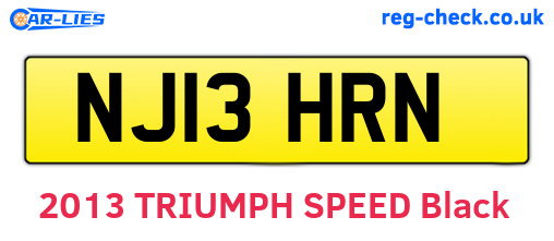 NJ13HRN are the vehicle registration plates.