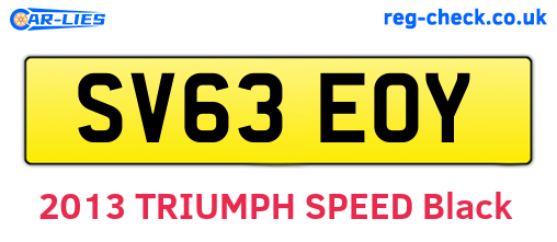 SV63EOY are the vehicle registration plates.