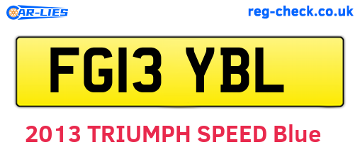 FG13YBL are the vehicle registration plates.