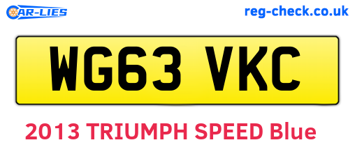 WG63VKC are the vehicle registration plates.