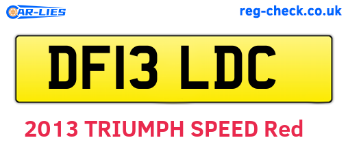 DF13LDC are the vehicle registration plates.