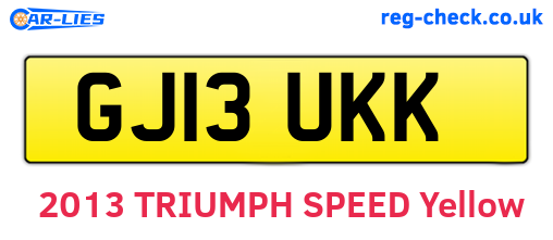 GJ13UKK are the vehicle registration plates.