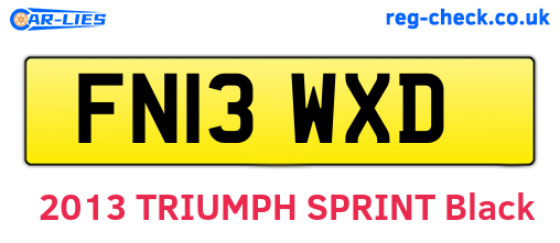 FN13WXD are the vehicle registration plates.