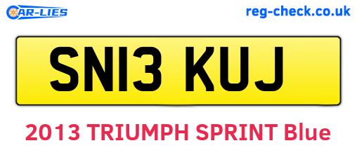 SN13KUJ are the vehicle registration plates.