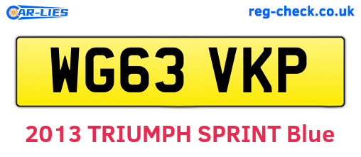WG63VKP are the vehicle registration plates.