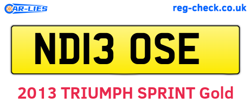 ND13OSE are the vehicle registration plates.