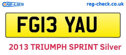 FG13YAU are the vehicle registration plates.