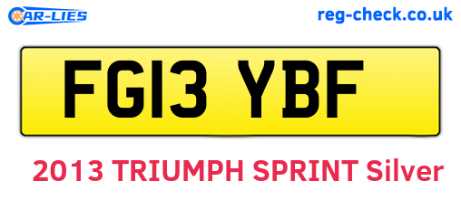 FG13YBF are the vehicle registration plates.