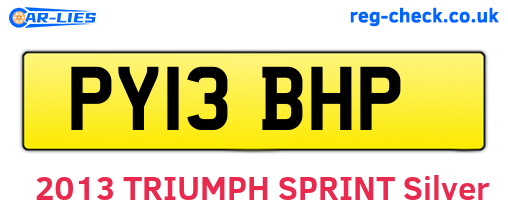 PY13BHP are the vehicle registration plates.
