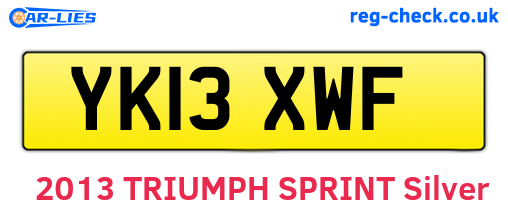 YK13XWF are the vehicle registration plates.
