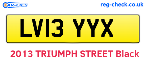 LV13YYX are the vehicle registration plates.
