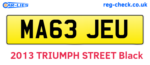 MA63JEU are the vehicle registration plates.