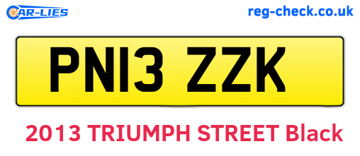 PN13ZZK are the vehicle registration plates.