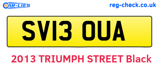 SV13OUA are the vehicle registration plates.