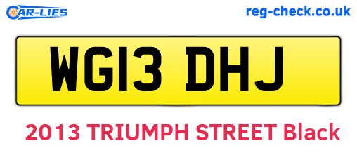WG13DHJ are the vehicle registration plates.