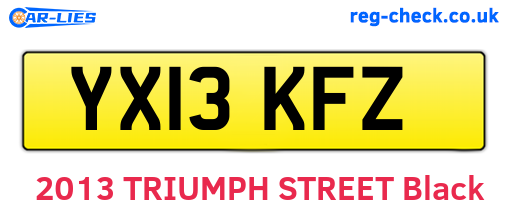 YX13KFZ are the vehicle registration plates.