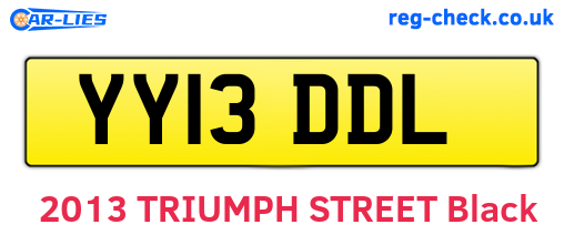 YY13DDL are the vehicle registration plates.