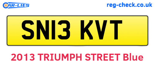 SN13KVT are the vehicle registration plates.