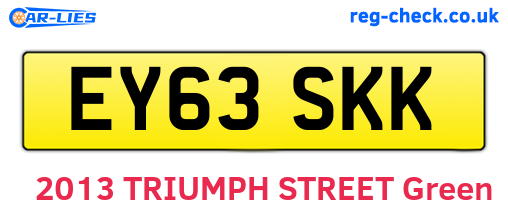 EY63SKK are the vehicle registration plates.
