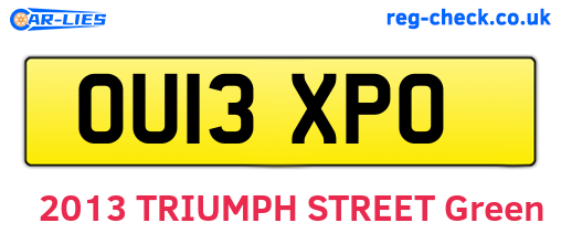 OU13XPO are the vehicle registration plates.