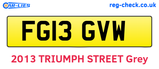 FG13GVW are the vehicle registration plates.