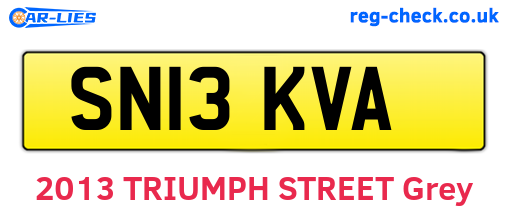 SN13KVA are the vehicle registration plates.