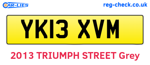 YK13XVM are the vehicle registration plates.