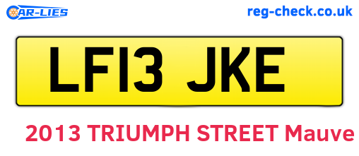 LF13JKE are the vehicle registration plates.
