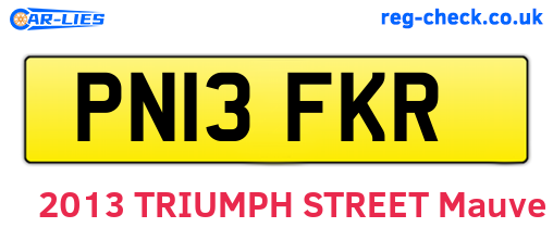 PN13FKR are the vehicle registration plates.
