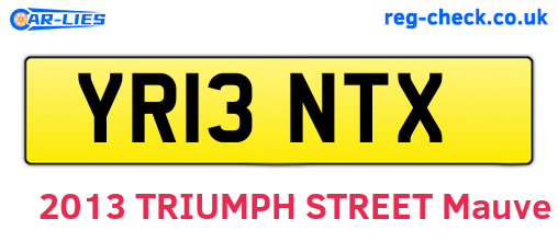 YR13NTX are the vehicle registration plates.