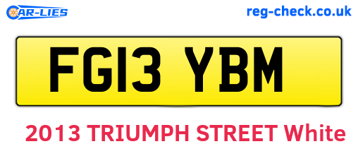 FG13YBM are the vehicle registration plates.