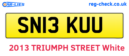 SN13KUU are the vehicle registration plates.