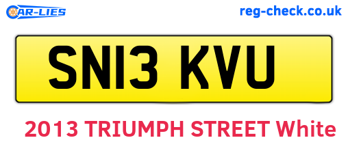 SN13KVU are the vehicle registration plates.