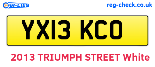 YX13KCO are the vehicle registration plates.