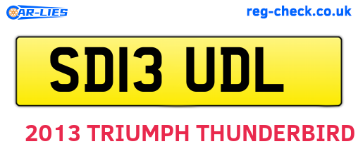 SD13UDL are the vehicle registration plates.