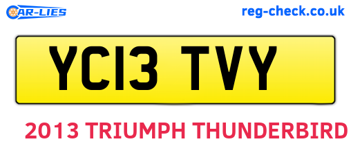 YC13TVY are the vehicle registration plates.
