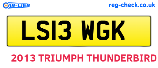 LS13WGK are the vehicle registration plates.