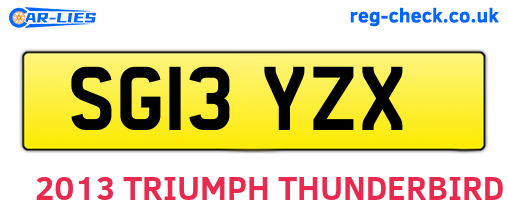 SG13YZX are the vehicle registration plates.