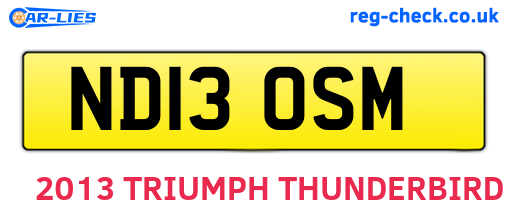 ND13OSM are the vehicle registration plates.