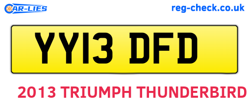YY13DFD are the vehicle registration plates.