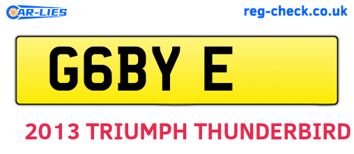 G6BYE are the vehicle registration plates.