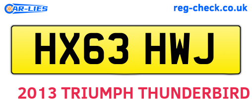 HX63HWJ are the vehicle registration plates.