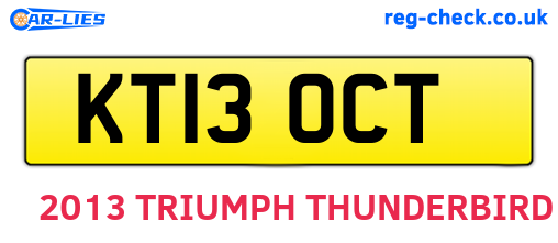 KT13OCT are the vehicle registration plates.