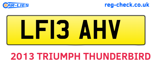 LF13AHV are the vehicle registration plates.