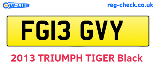 FG13GVY are the vehicle registration plates.