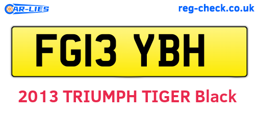 FG13YBH are the vehicle registration plates.
