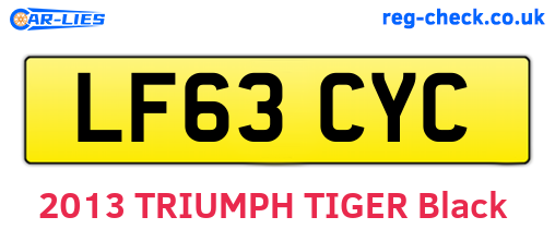 LF63CYC are the vehicle registration plates.